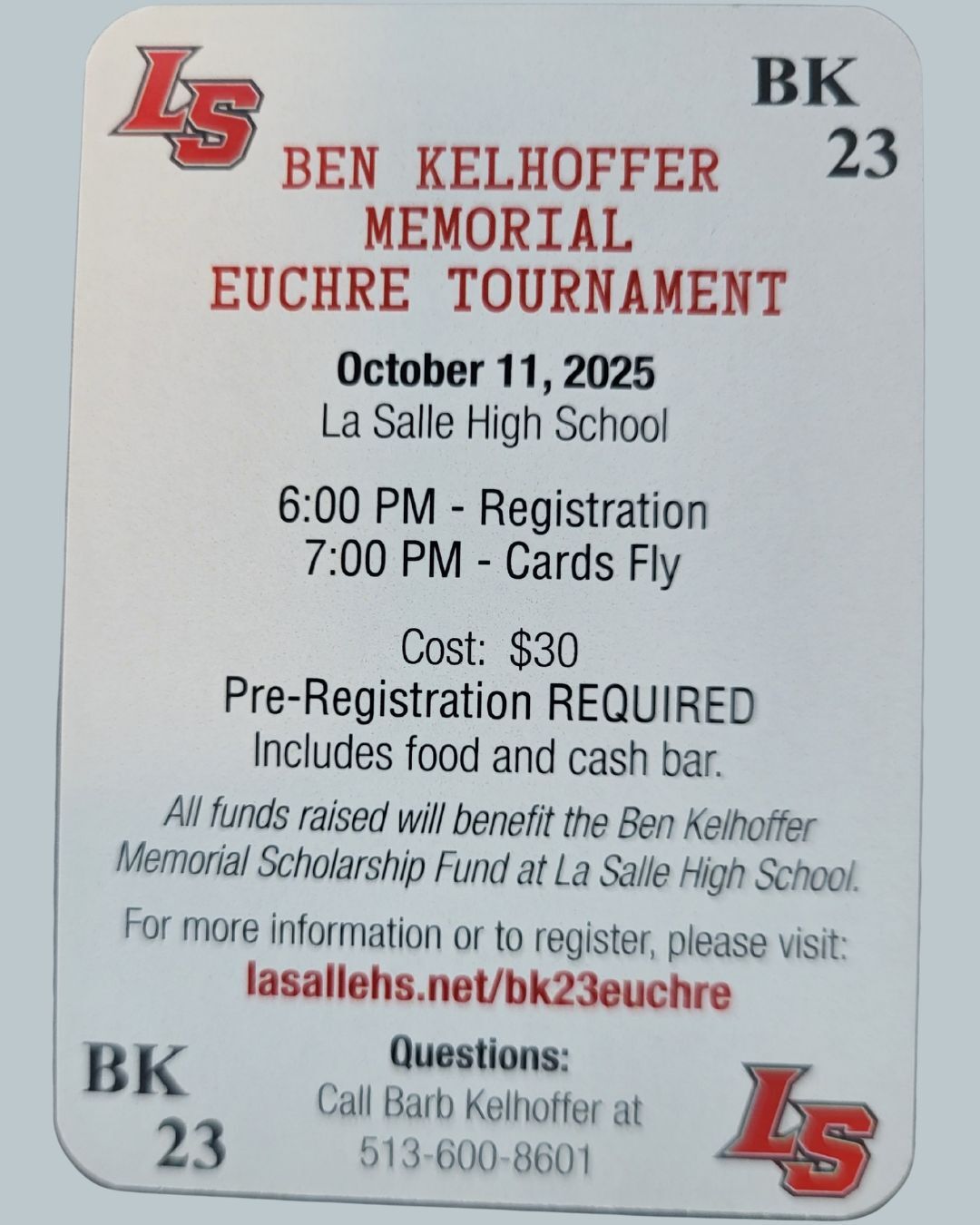 2025 Ben Kelhoffer Memorial Euchre Tournament